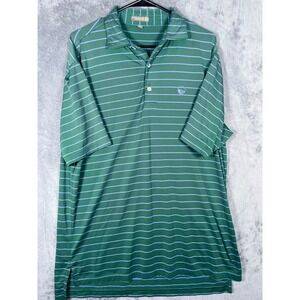 Peter Millar Summer Comfort Polo The Cliffs Golf Mens Medium Green Blue Striped